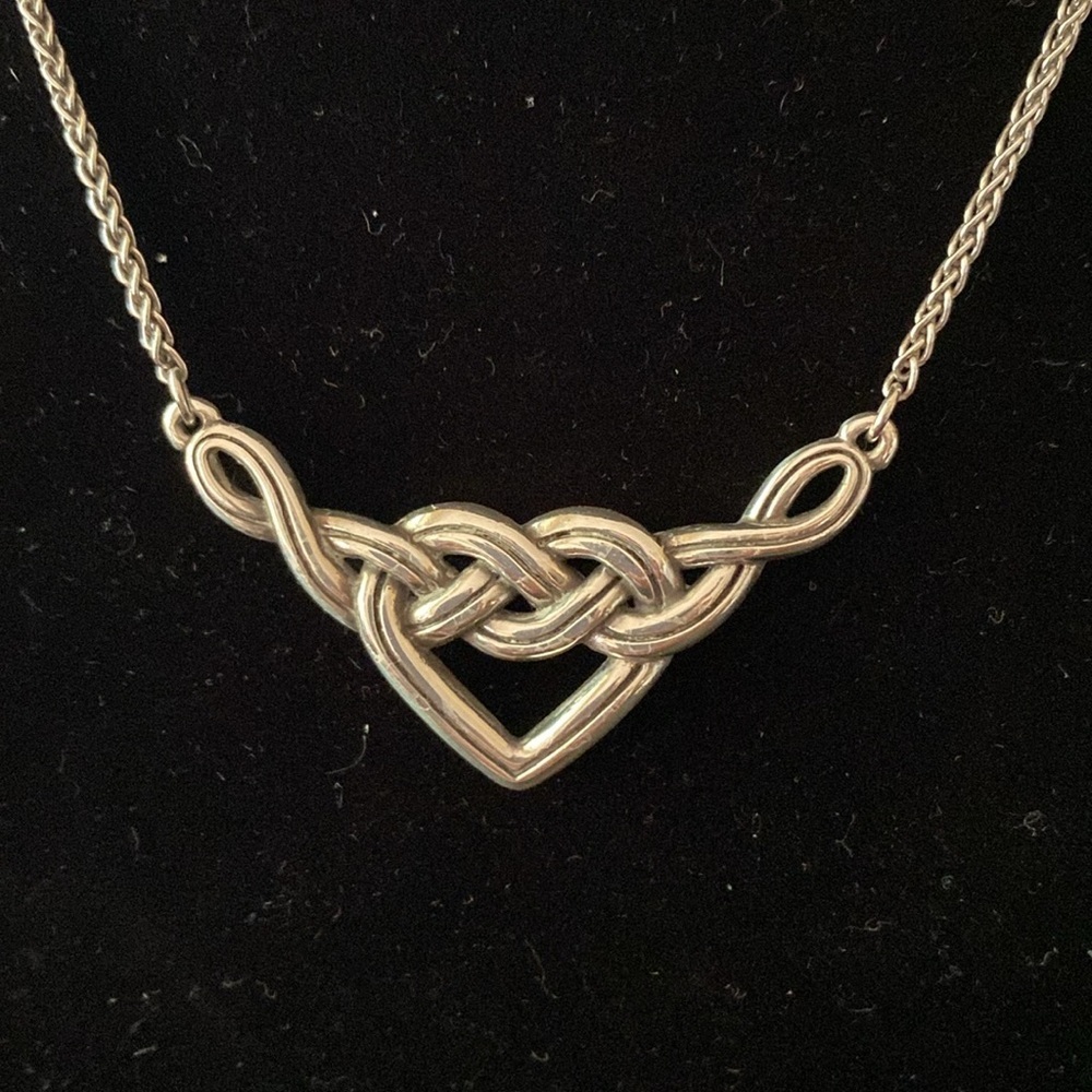 Brighton interlok‎ v heart silver pendant collar statement necklace